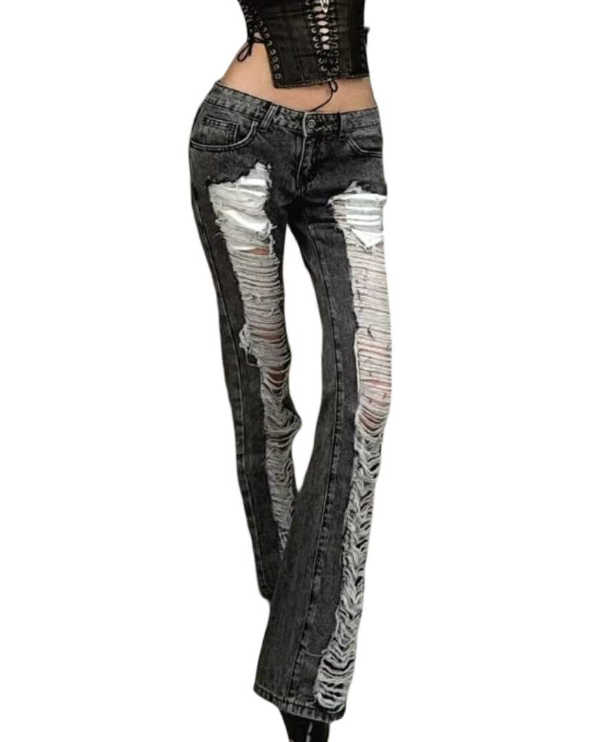 Grey Ripped Skinny Jeans