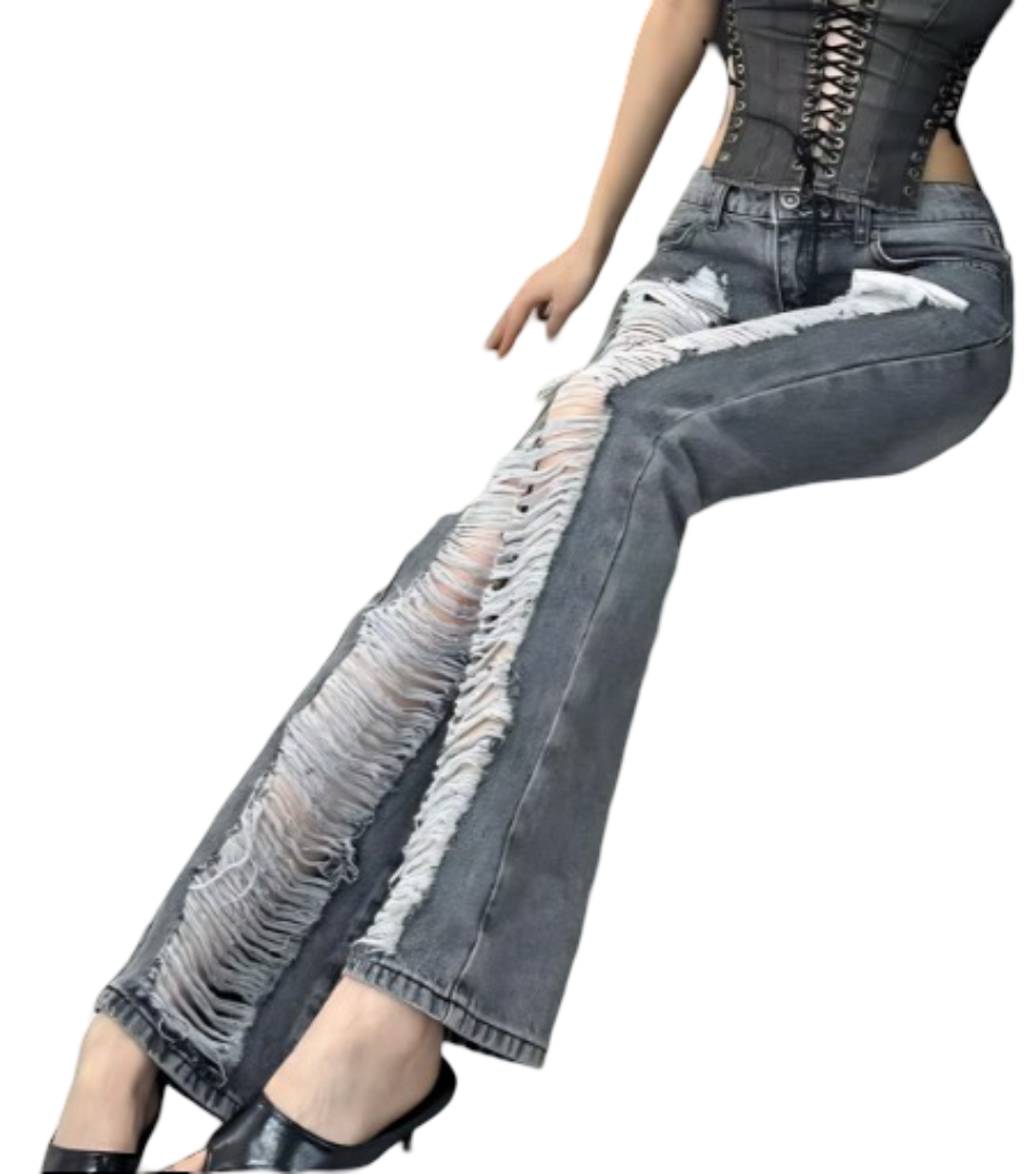 Grey Ripped Skinny Jeans