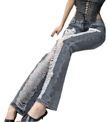 Grey Ripped Skinny Jeans