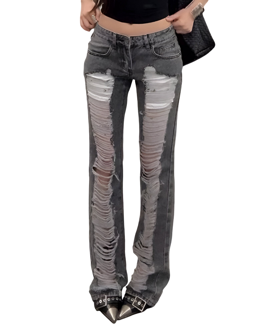 Grey Ripped Skinny Jeans