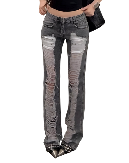 Grey Ripped Skinny Jeans