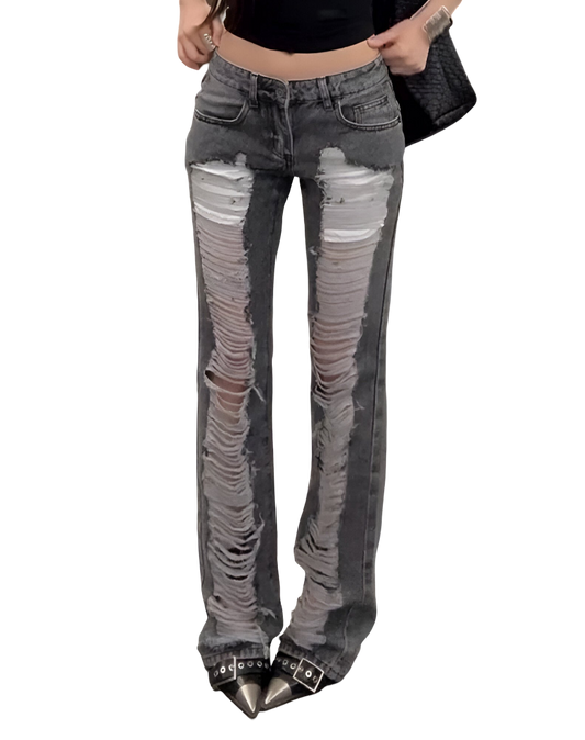Grey Ripped Skinny Jeans